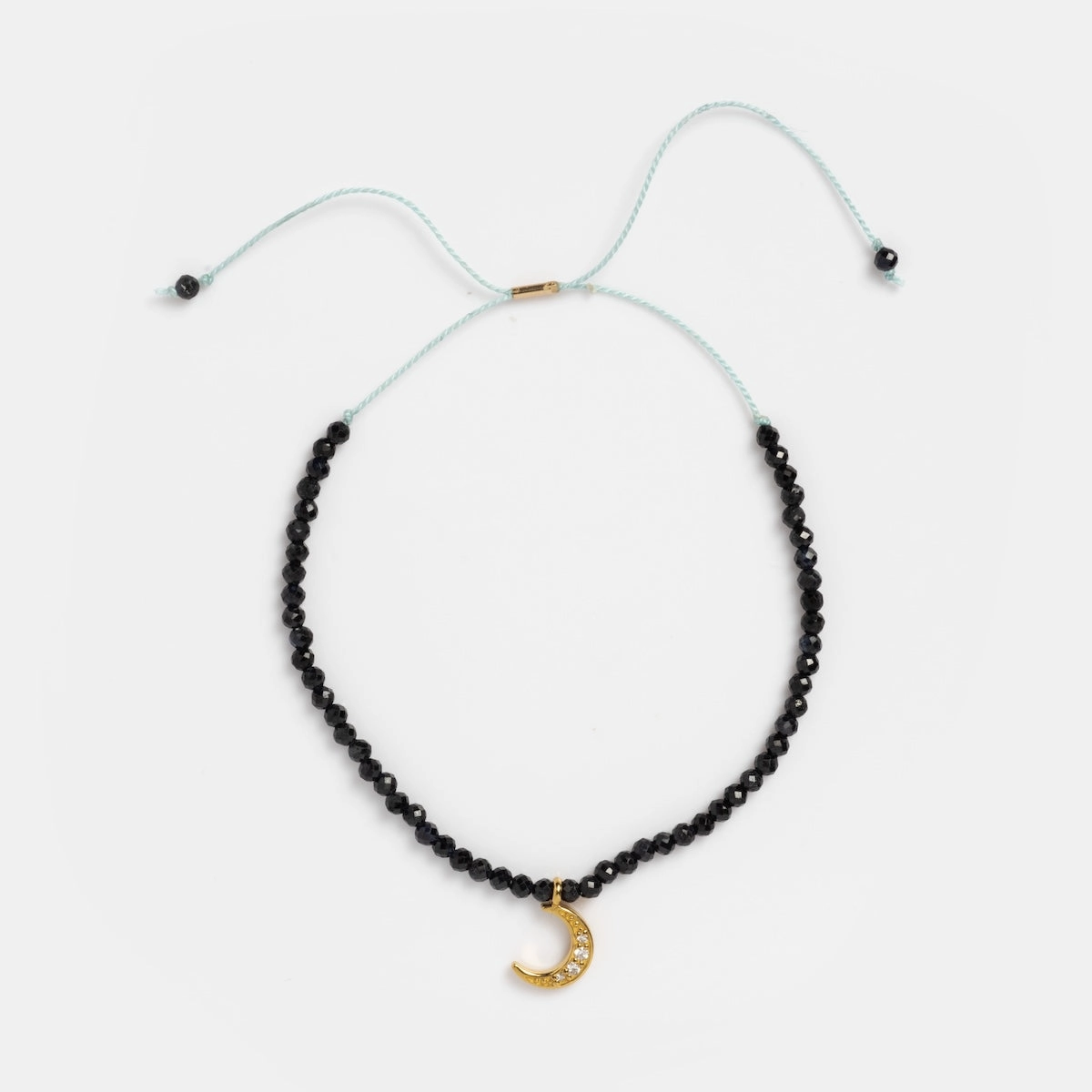 10k Moon Tiny Sapphire and Diamond Bracelet