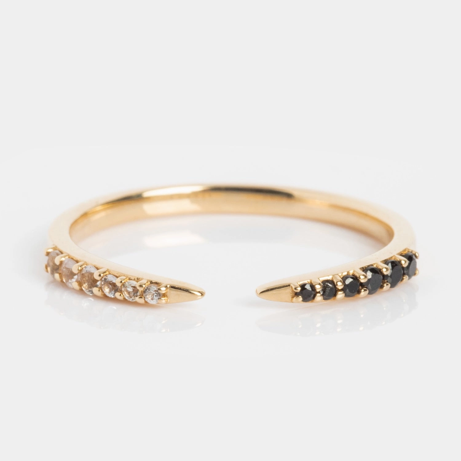 14k Black and White Open Front Nesting Band