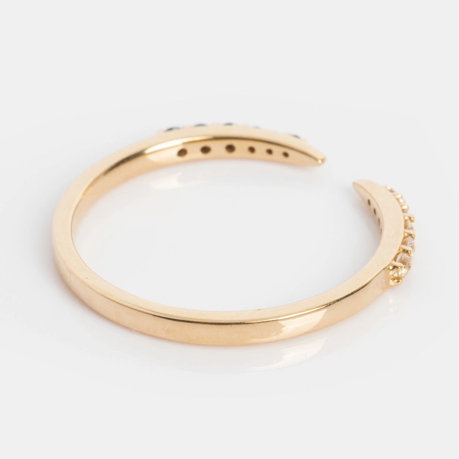 14k Black and White Open Front Nesting Band