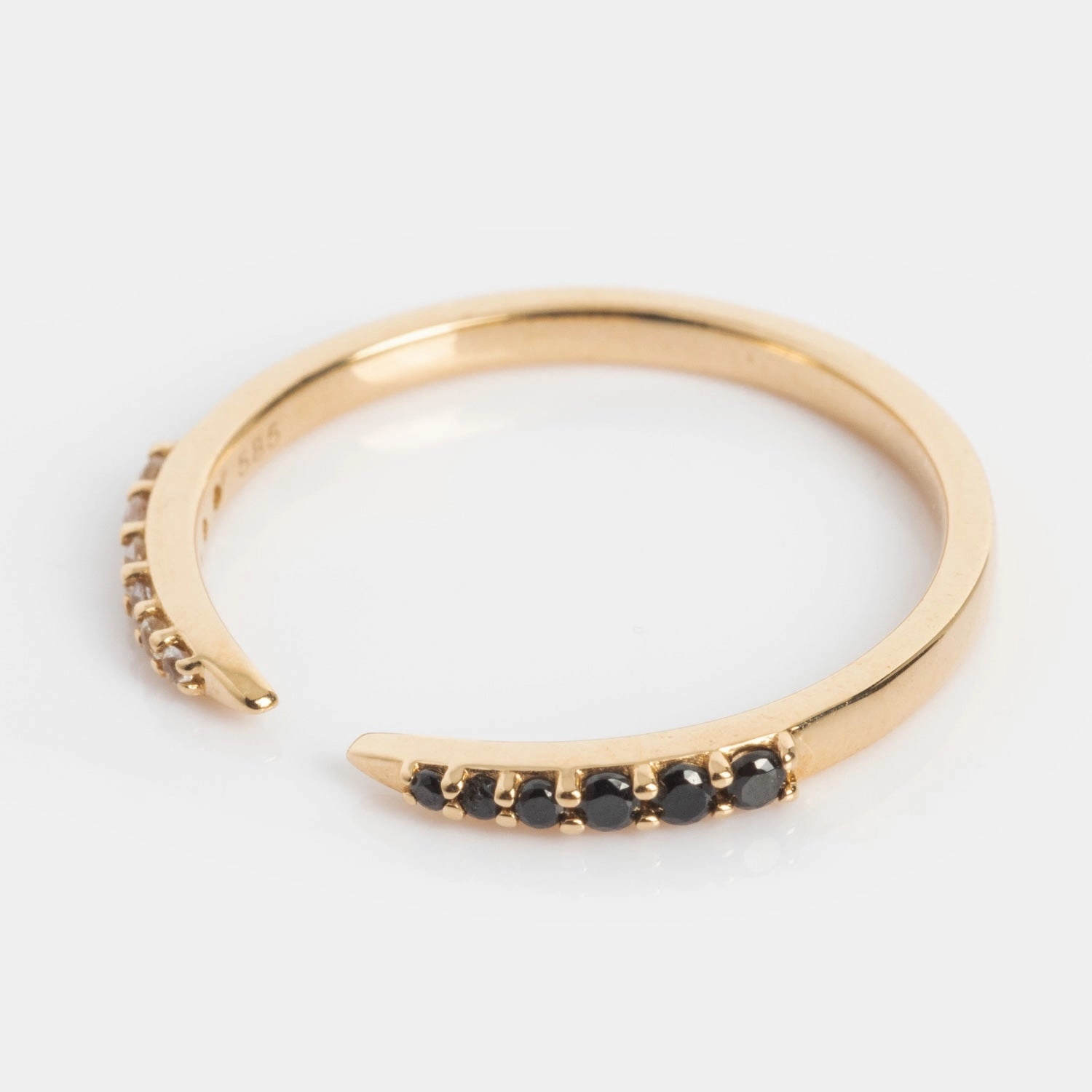14k Black and White Open Front Nesting Band