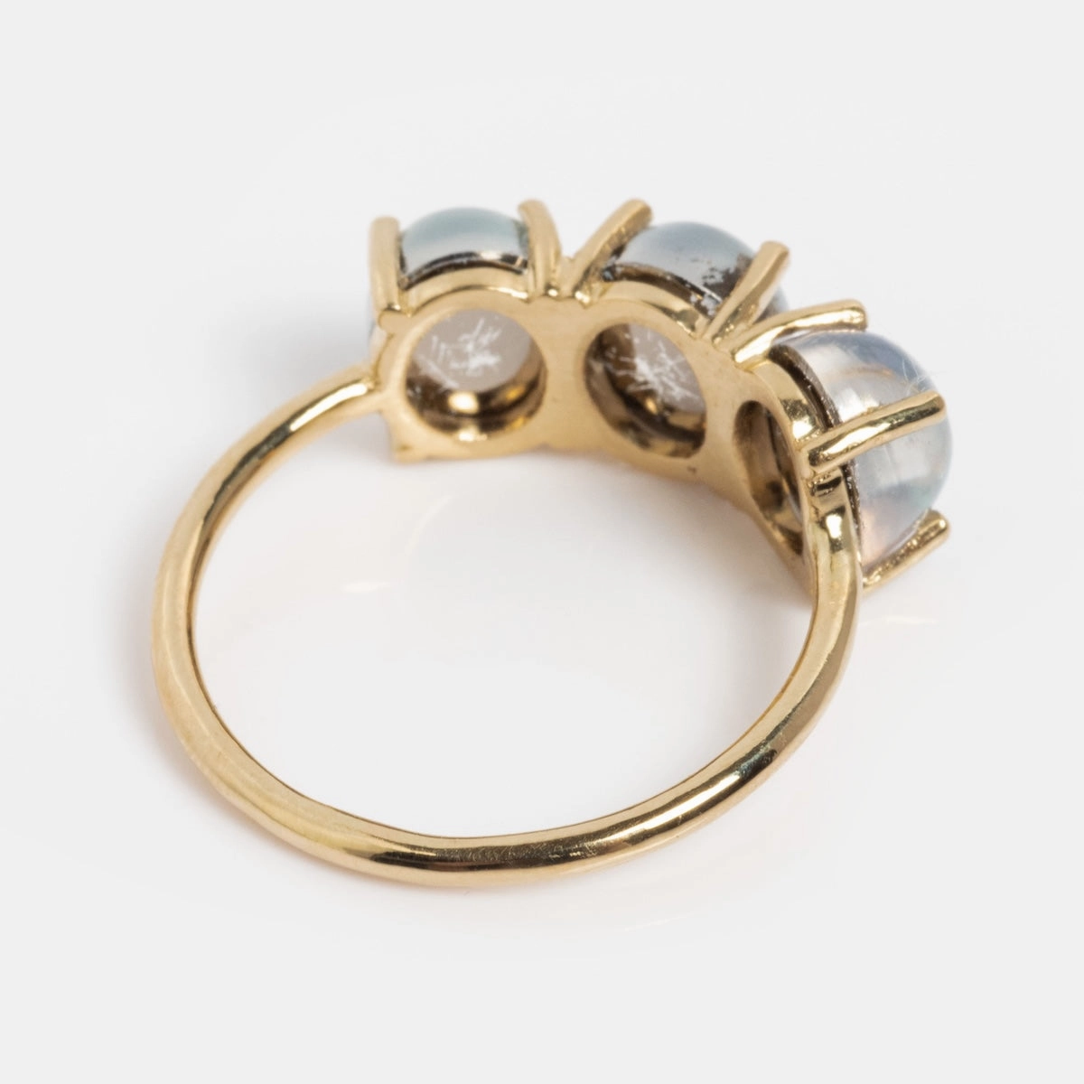 14k Blue Crush Cat's Eye Moonstone Baby Gumdrop Ring