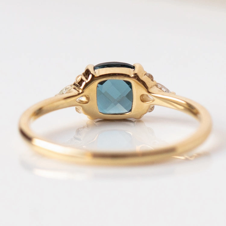 14k Blue Topaz and White Sapphire Ring