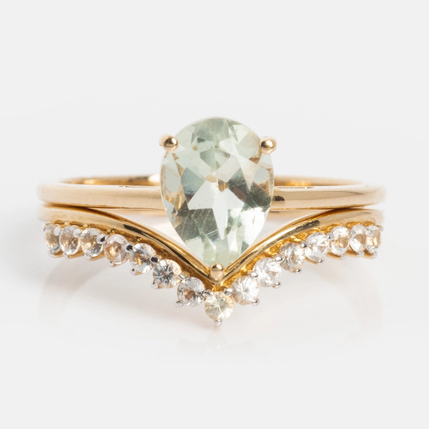 14k Classic Green Grandeur Nesting Ring Set