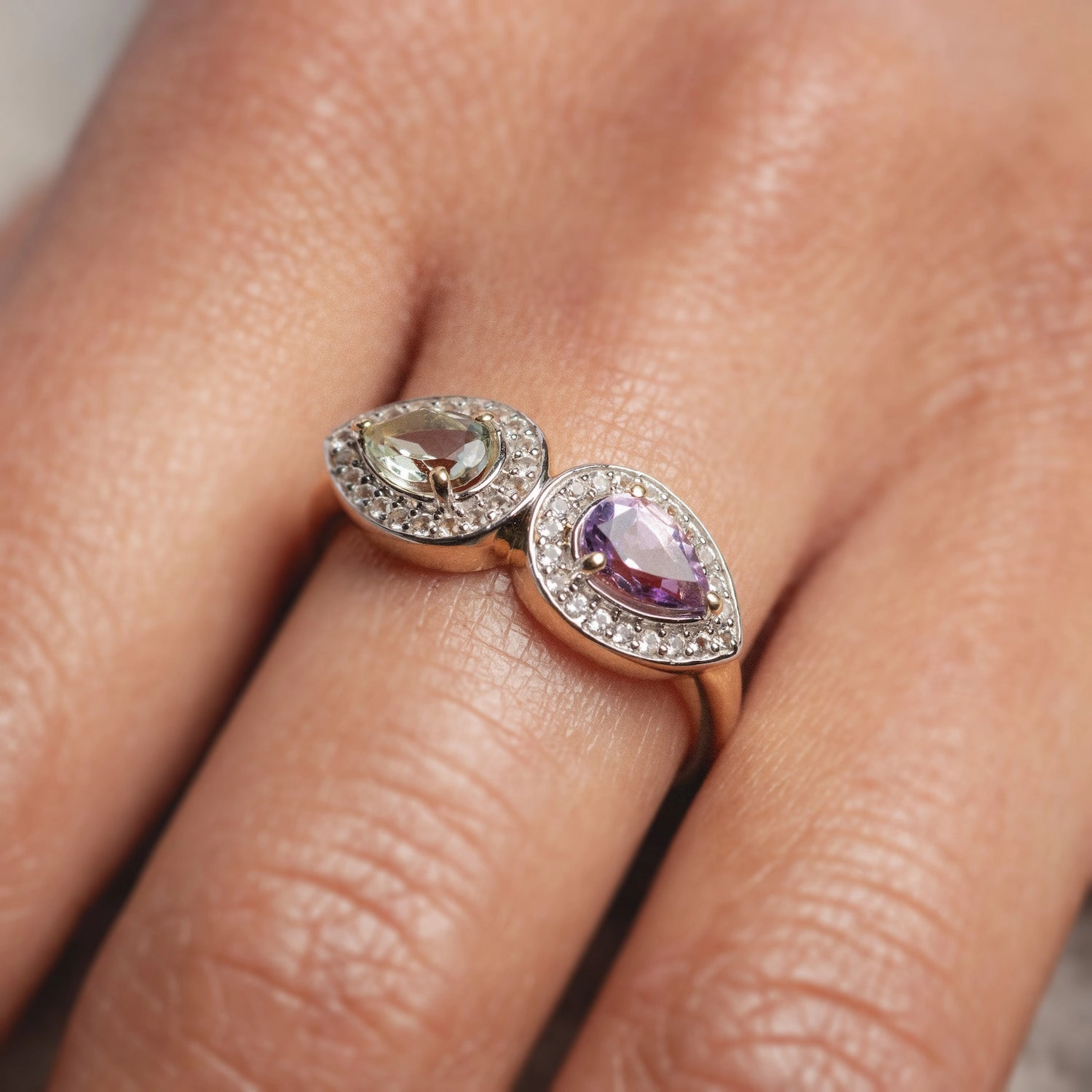 14k Pastel Amethyst Toi et Moi Ring