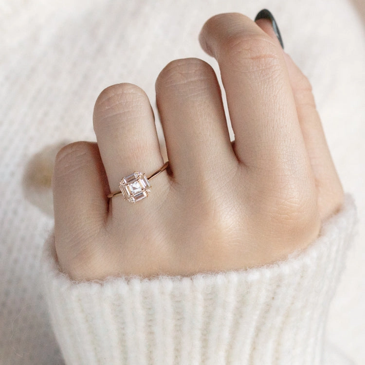14k Vintage Inspired Art Deco Engagement Ring