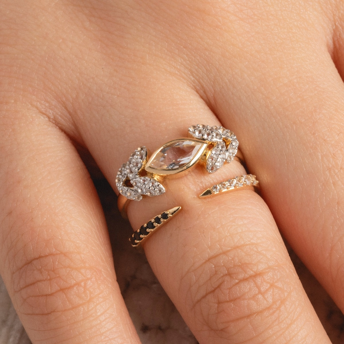 14k Vintage Inspired Laurel Crown Ring