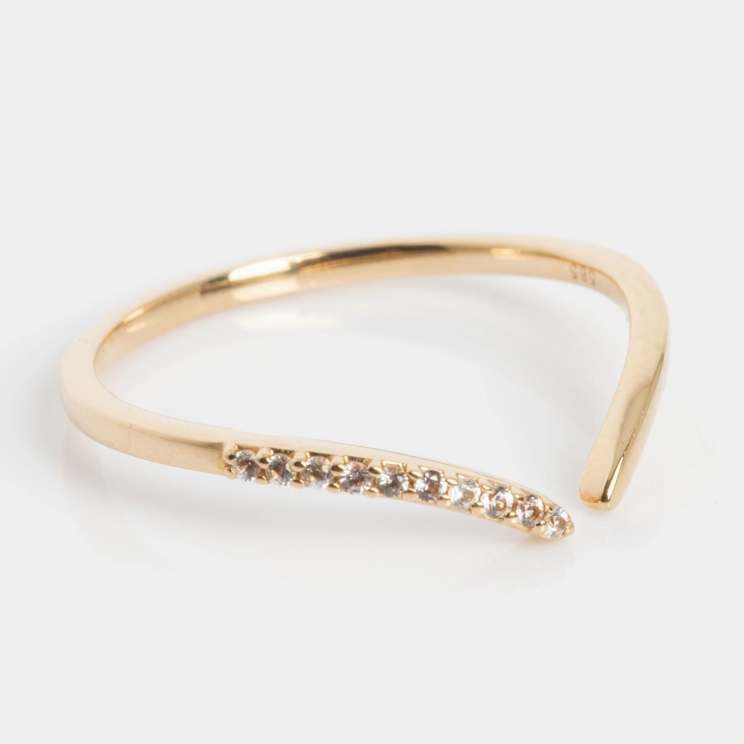 14k White Sapphire Open Front Nesting Ring