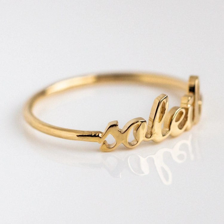 "Say My Name" 14K Custom Cursive Letter Ring