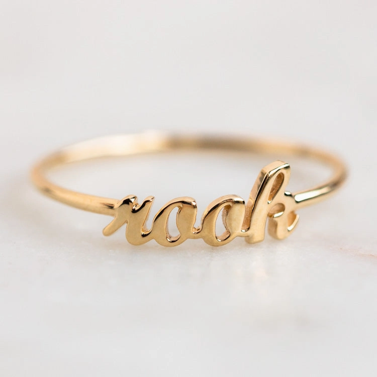 "Say My Name" 14K Custom Cursive Letter Ring