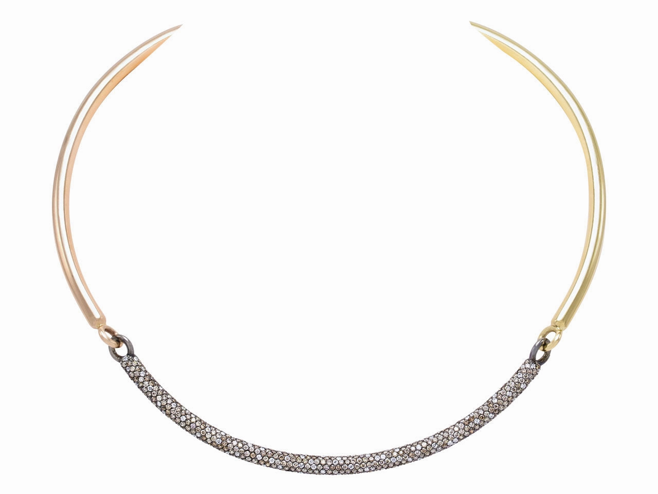 'Tri-Bar Choker' Necklace in 18K Rose, Yellow Gold and Blackened Silver, by Spinelli Kilcollin