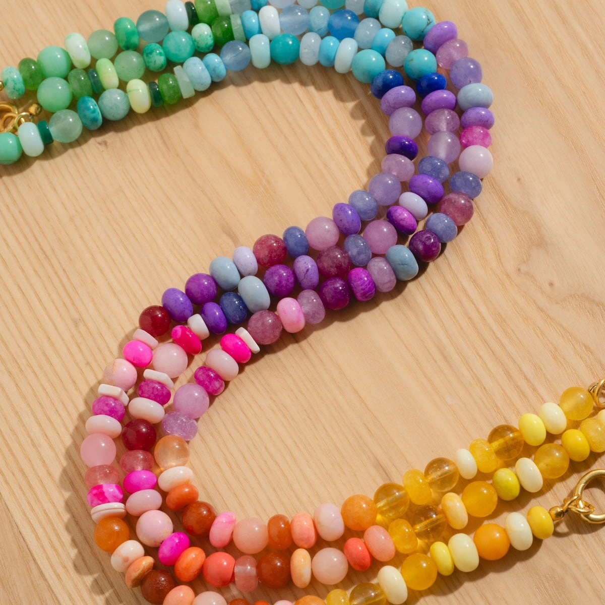 Beaded Gemstone Charm Holder Necklace