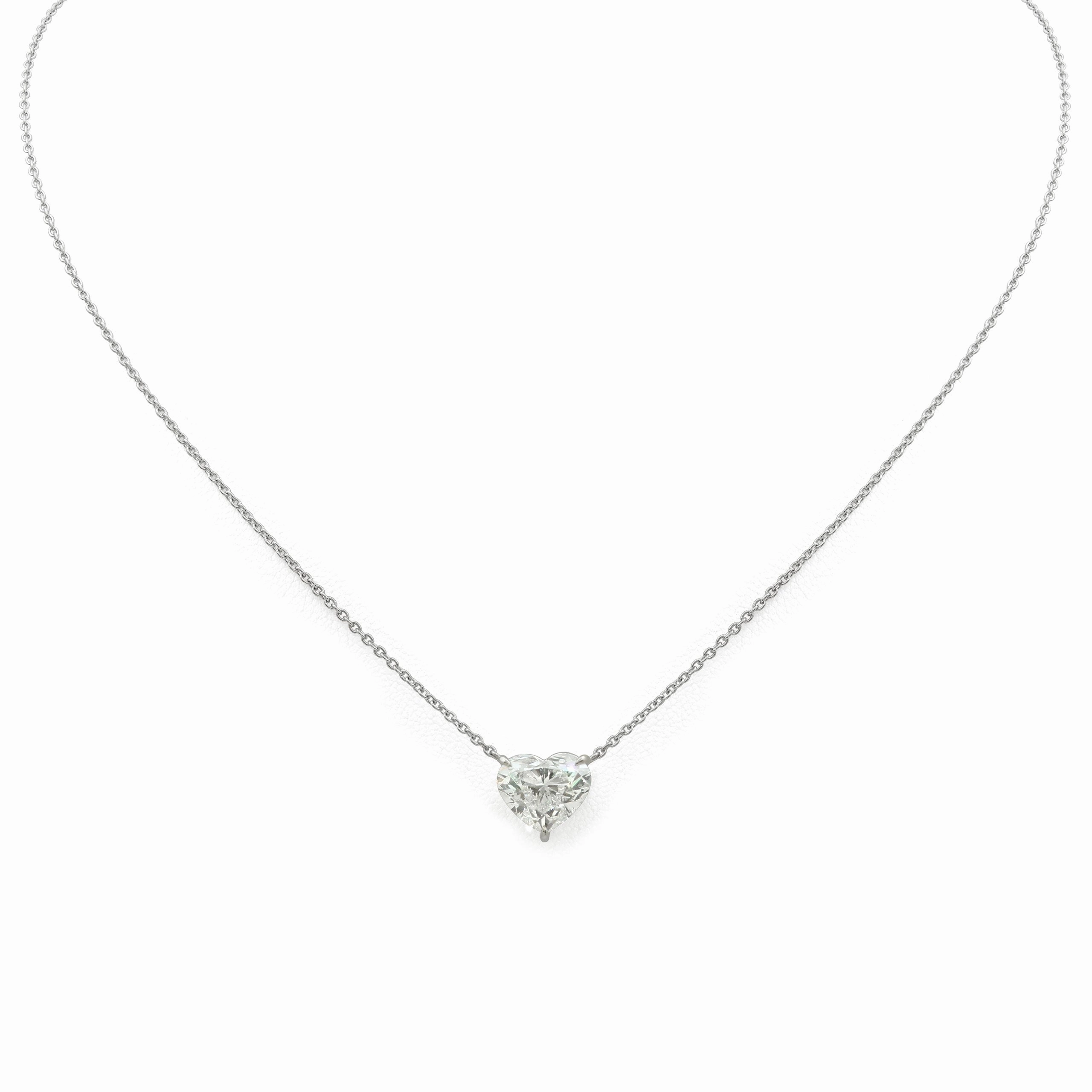 Beladora 'Bespoke' Diamond Heart Pendant, 4.01 carat H/VS1, in Platinum