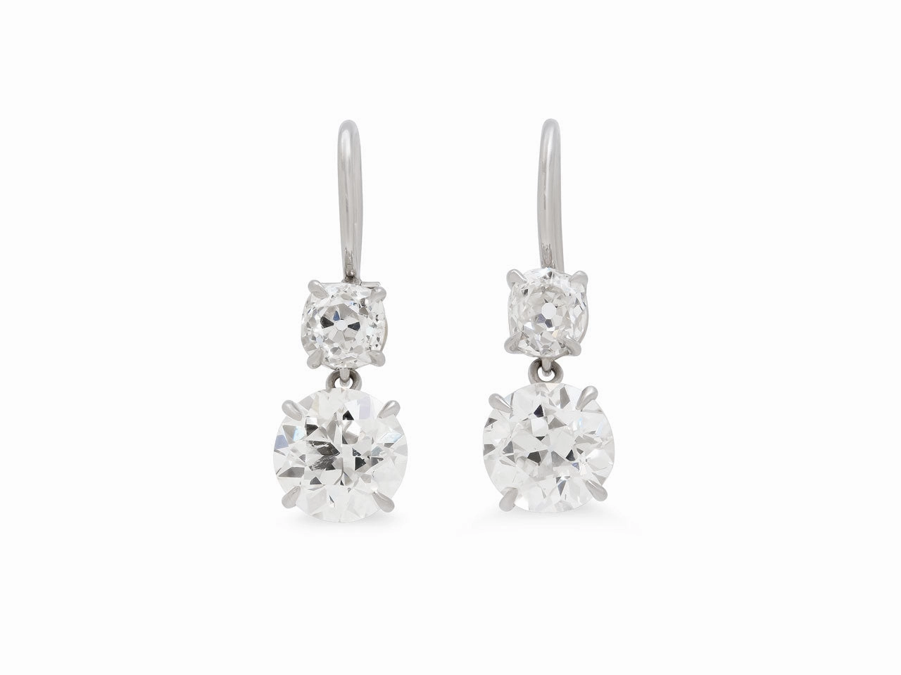 Beladora 'Bespoke' Old-cut Diamond Earrings in Platinum
