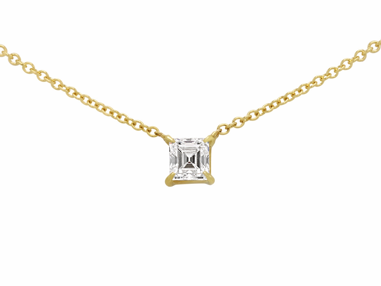 Beladora 'Bespoke' Rectangular Step-cut Diamond Pendant in 18K Gold