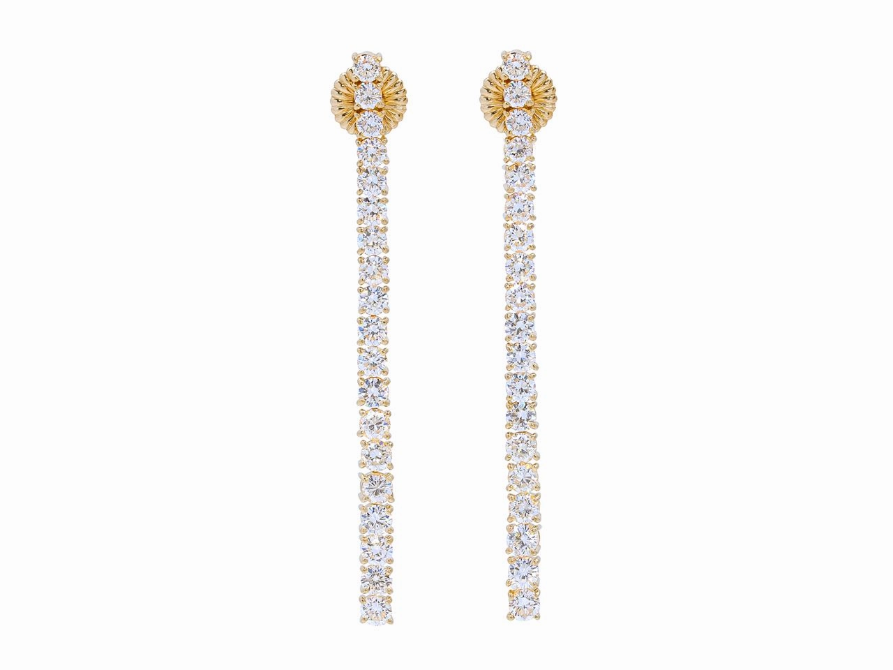 Beladora 'Reimagined' Diamond Line Earrings in 18K Gold