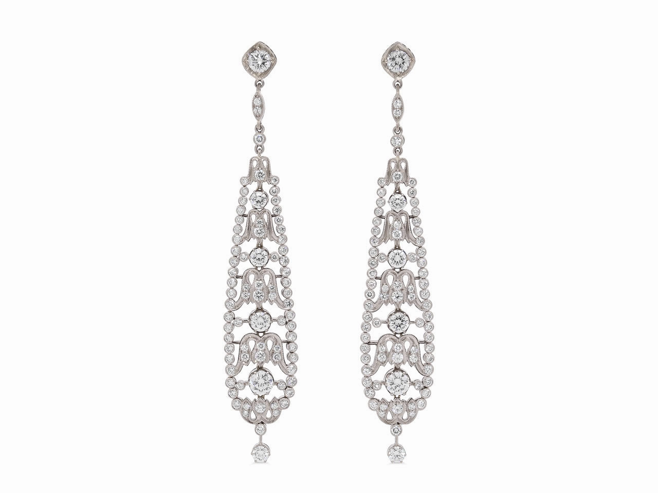 Beladora 'Reimagined' Diamond Pendant Earrings in 18K White Gold