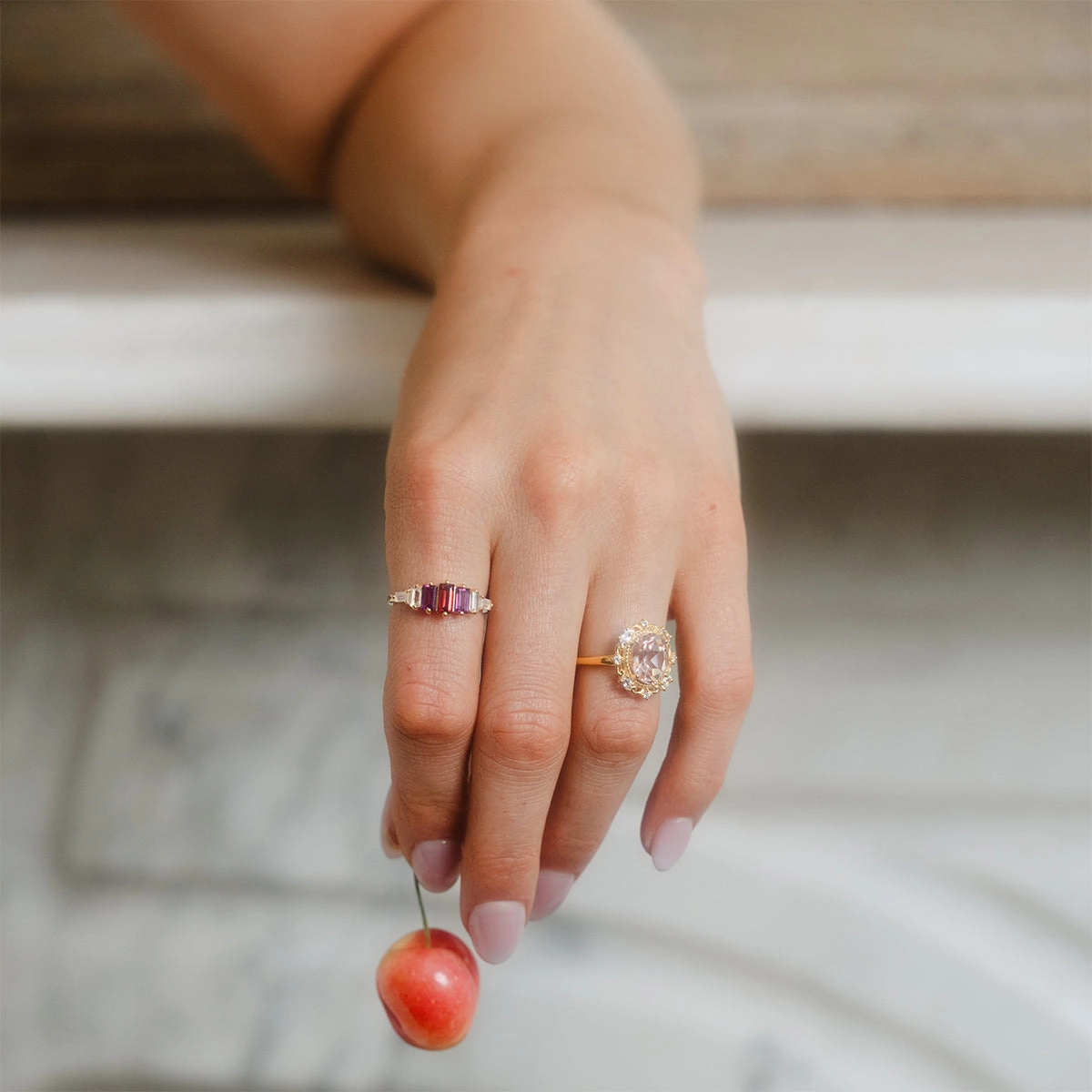 Berry Baroque Garnet Crown Ring