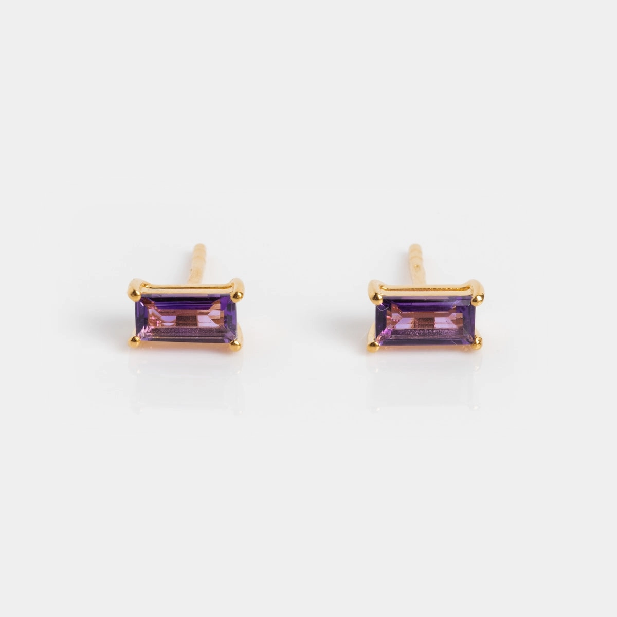 Birthstone Baguette Studs