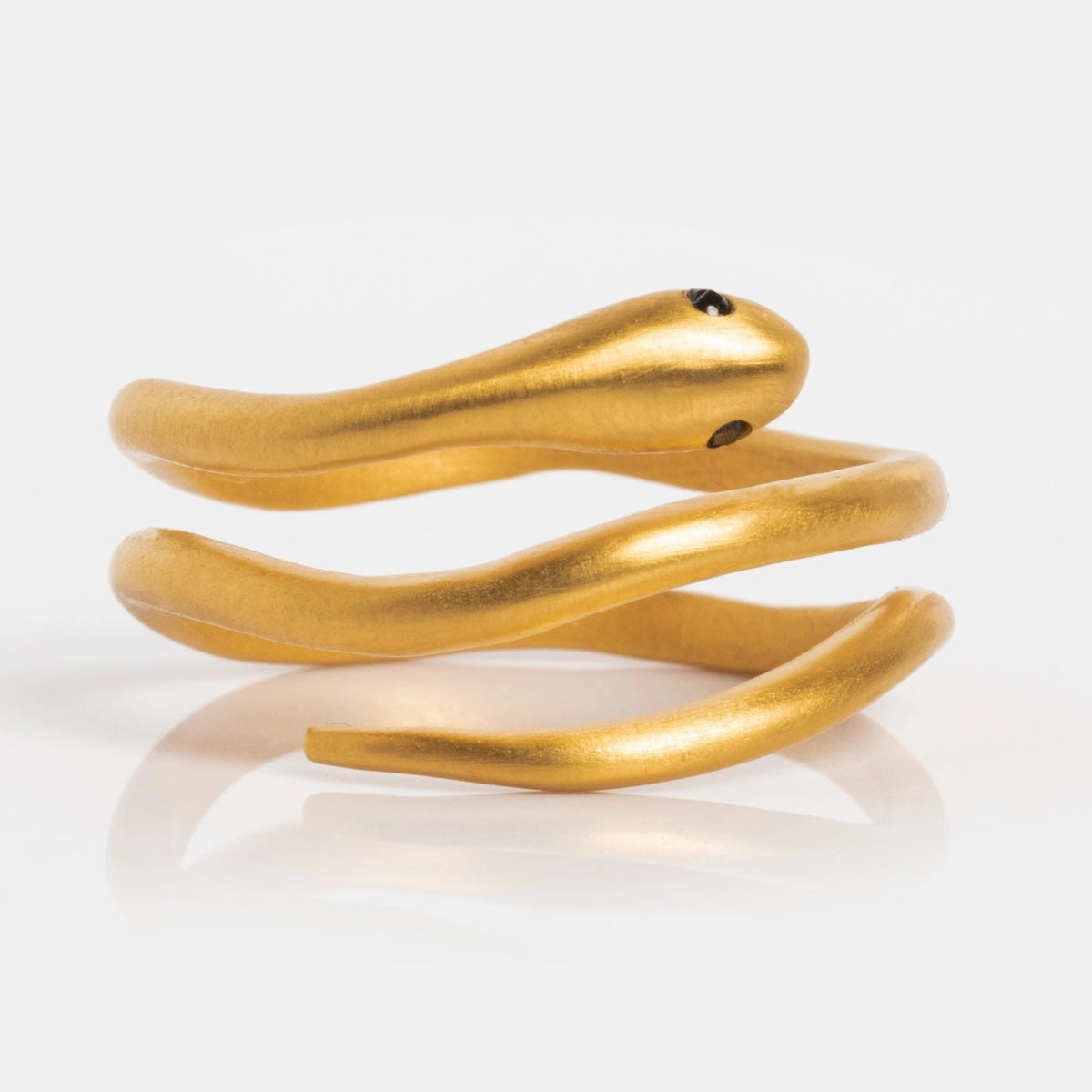 Black Spinel Snake Ring