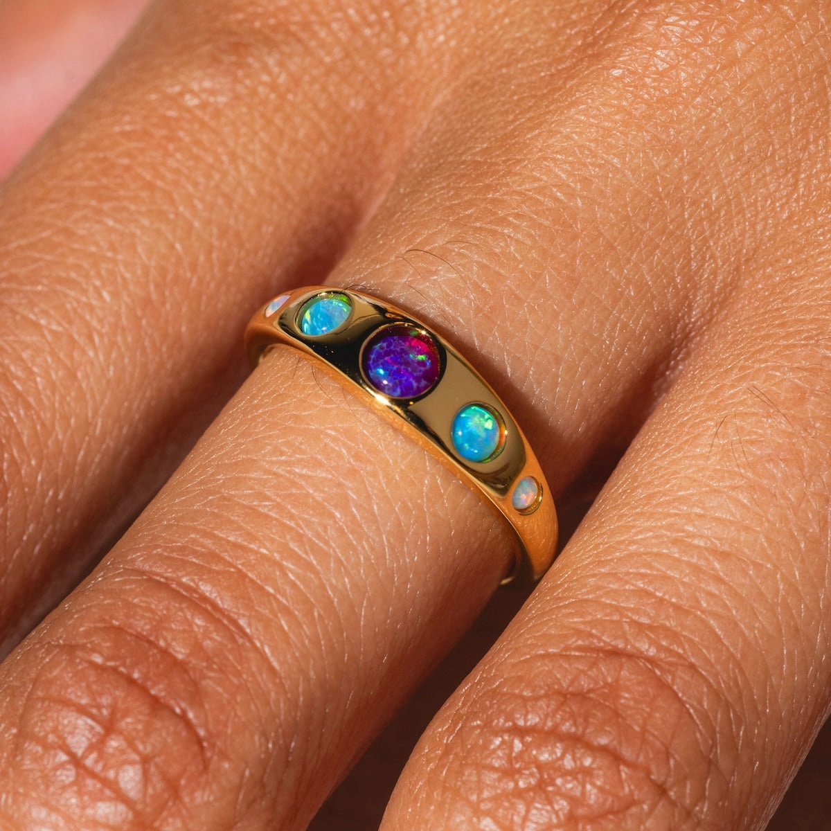 Blue Opal Ombre Via Ring