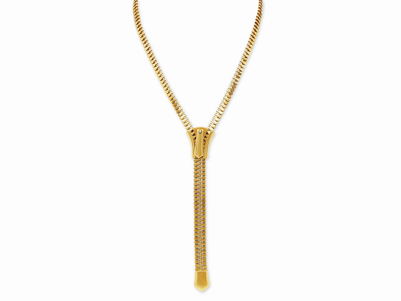 C'est Laudier Zipper Necklace in 18K Gold