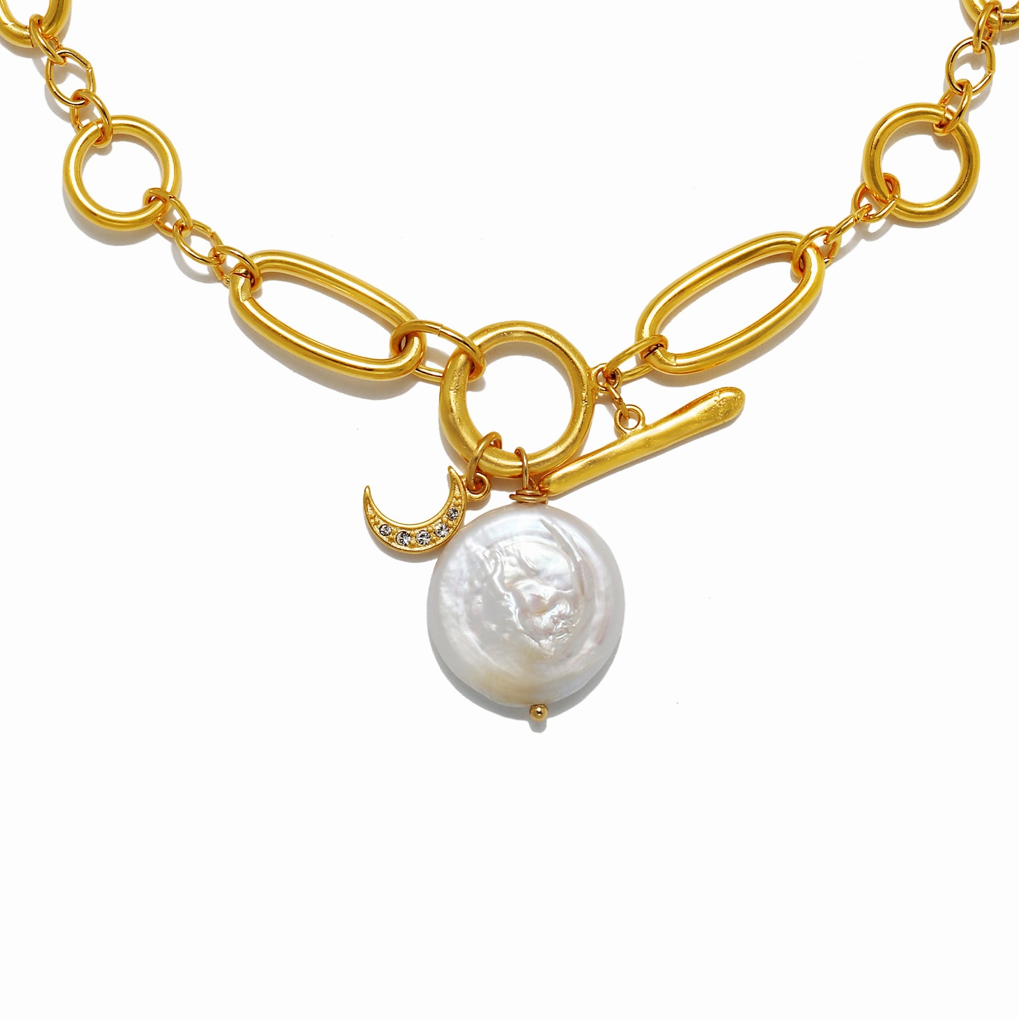 Cameron Coin Pearl Choker Necklace