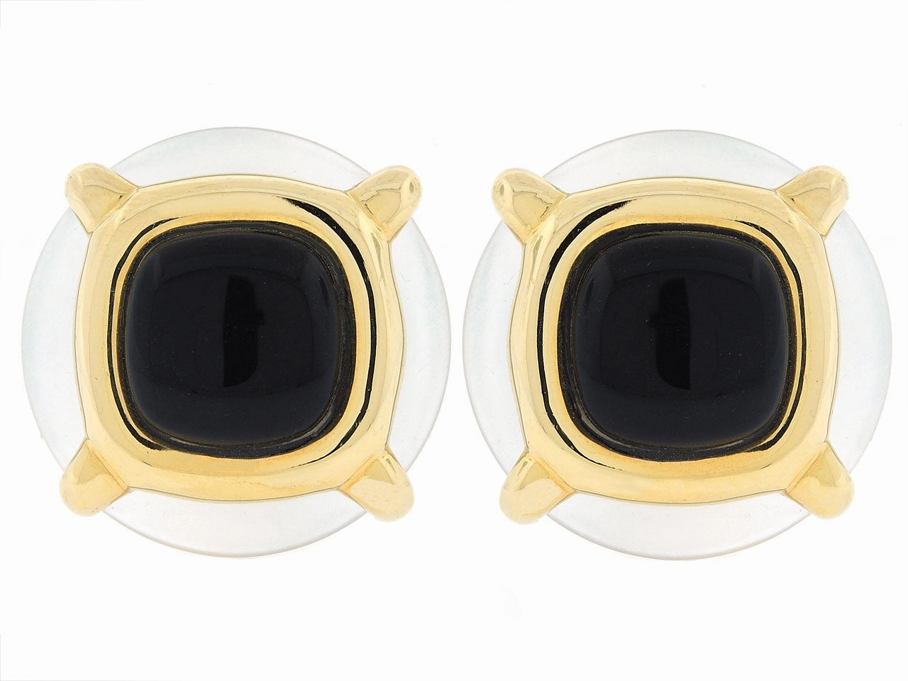 Cartier Aldo Cipullo Crystal and Onyx Earrings in 18K Gold