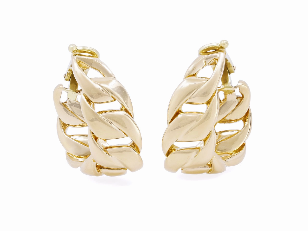 Cartier Curb Link Hoop Earrings in 18K Gold