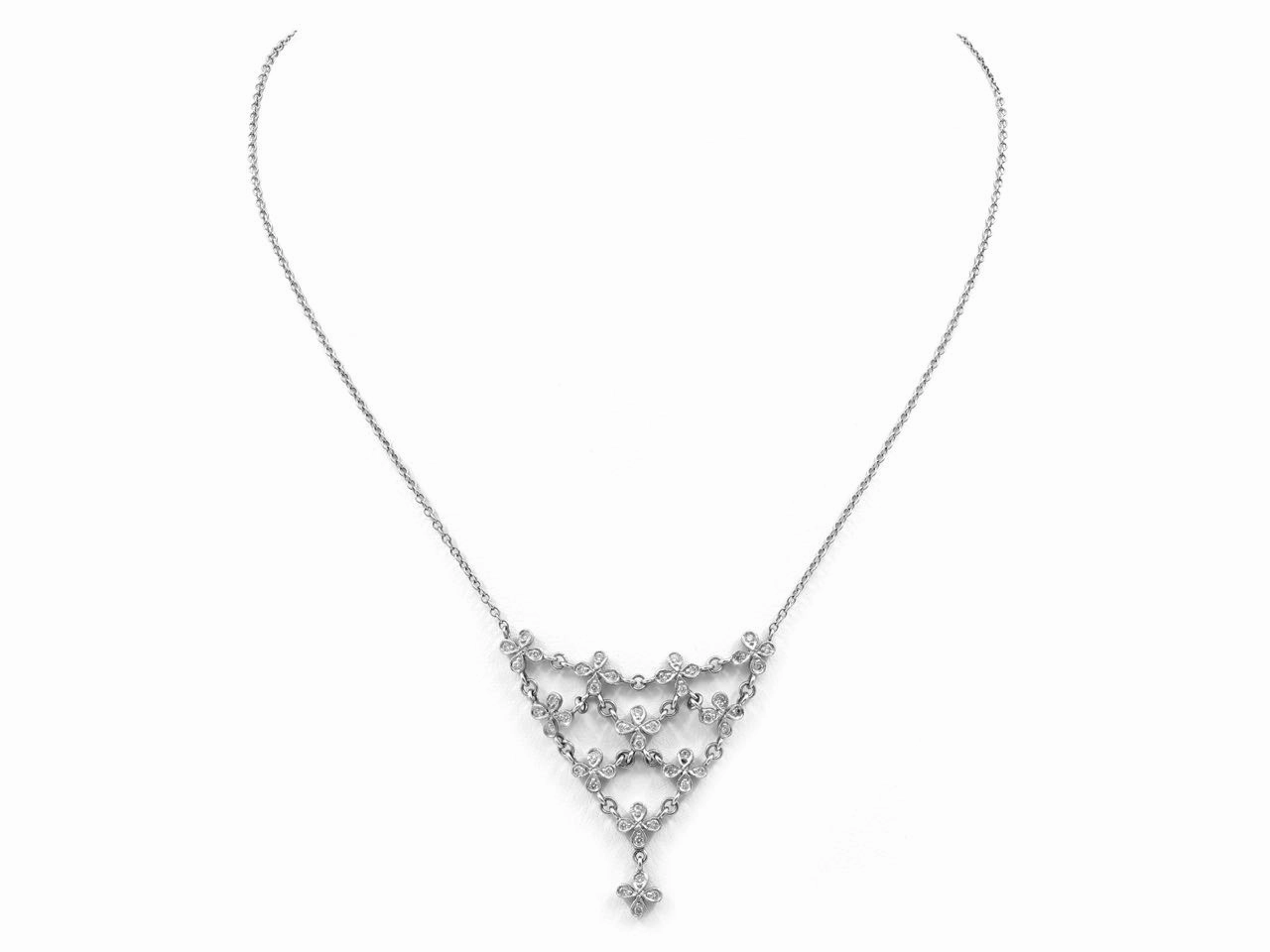 Cathy Waterman Diamond Petal Necklace in Platinum