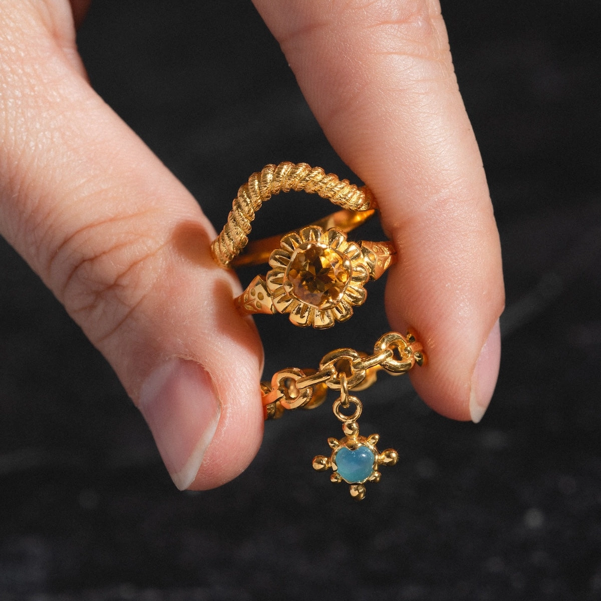 Chain Charm Ring