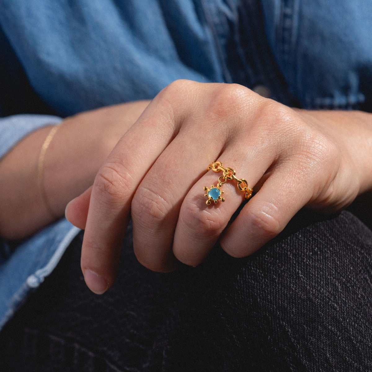 Chain Charm Ring