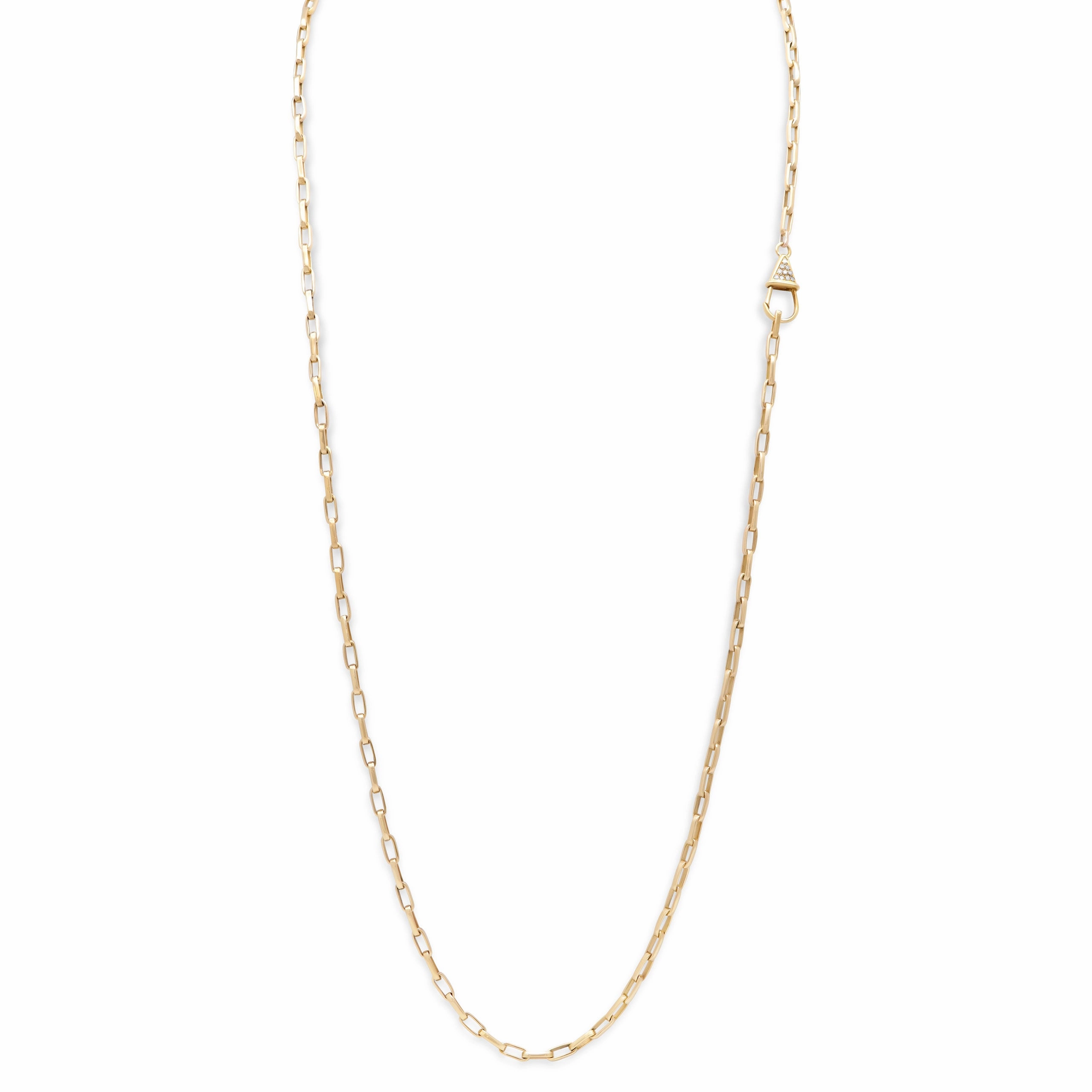Chain Necklace with Diamond Clasp in 18K Gold