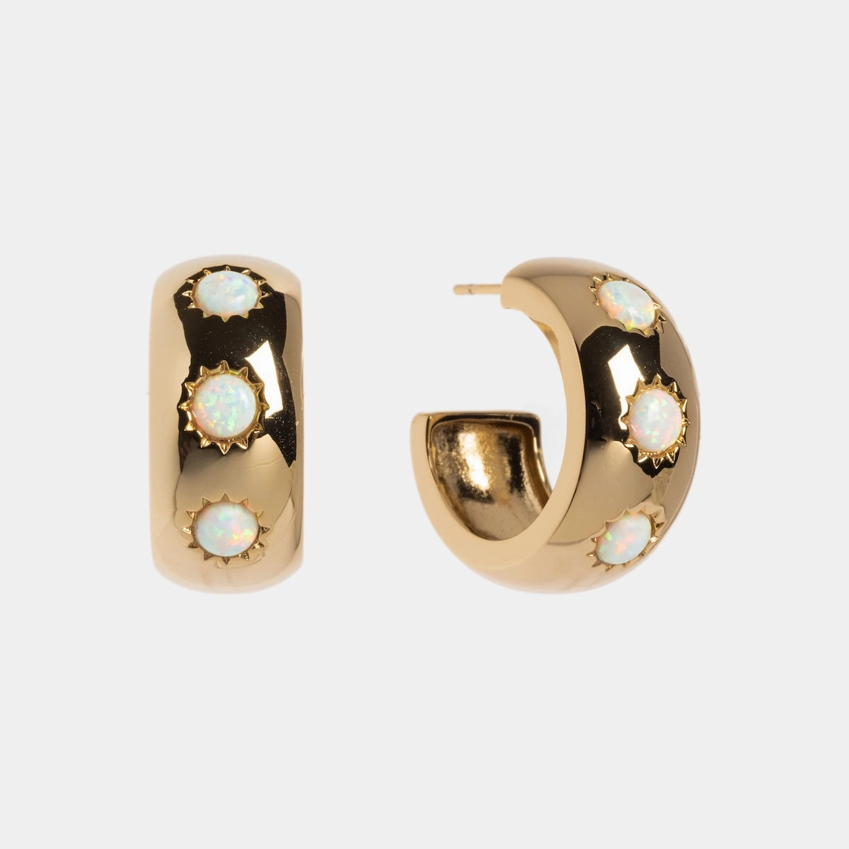 Chunky Stone Hoops