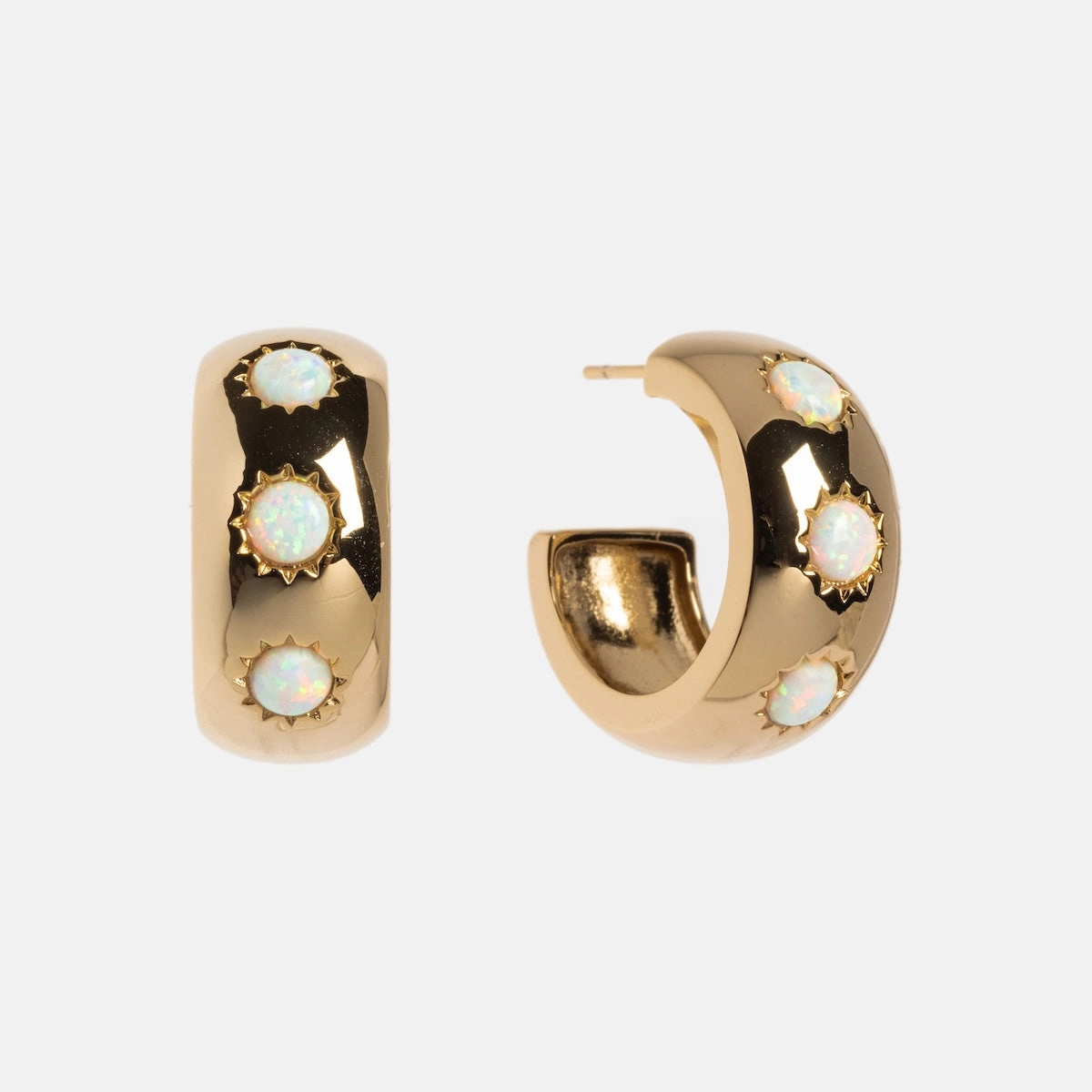 Chunky Stone Hoops