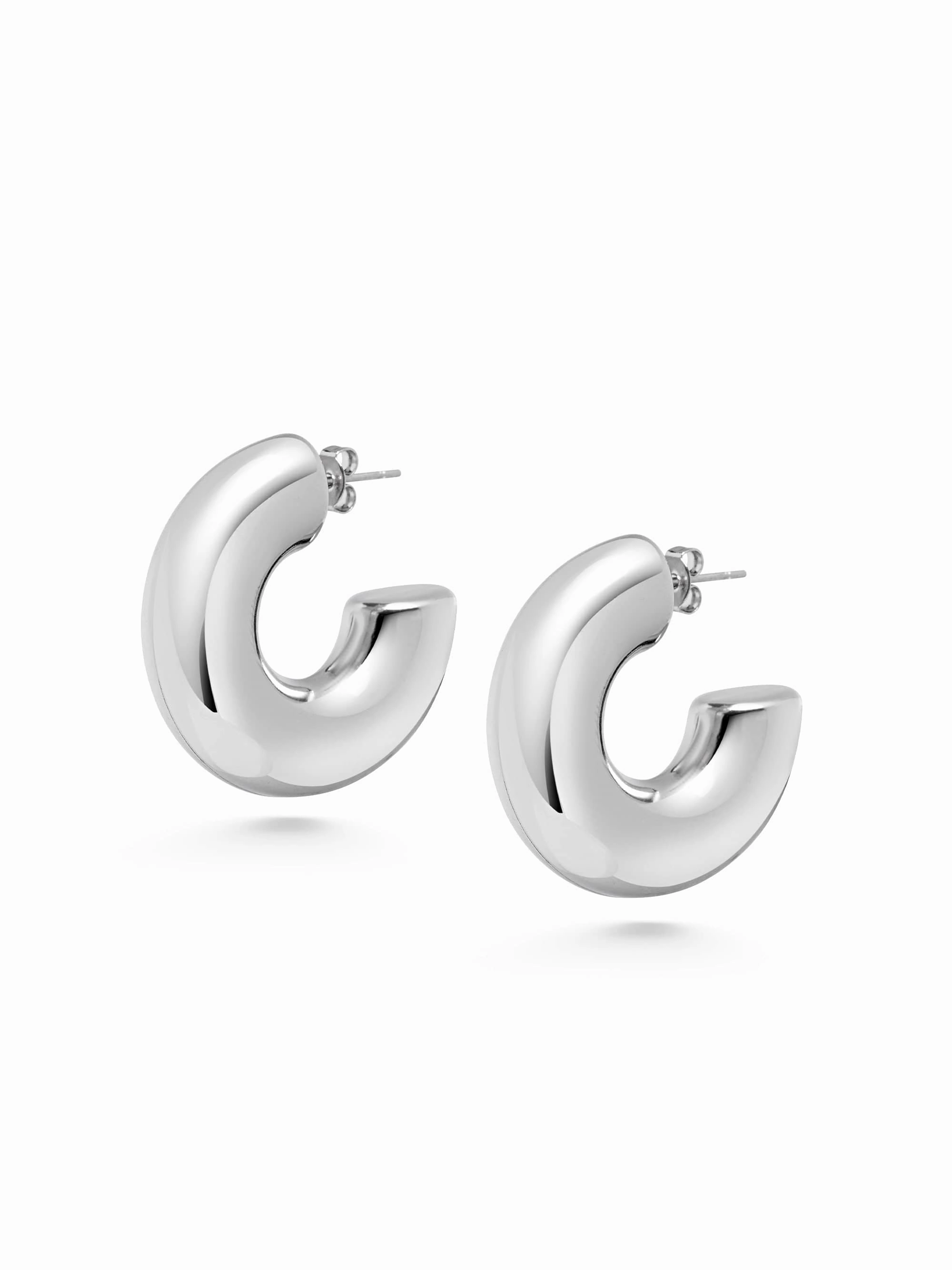 Chunky Tube Hoop Earrings