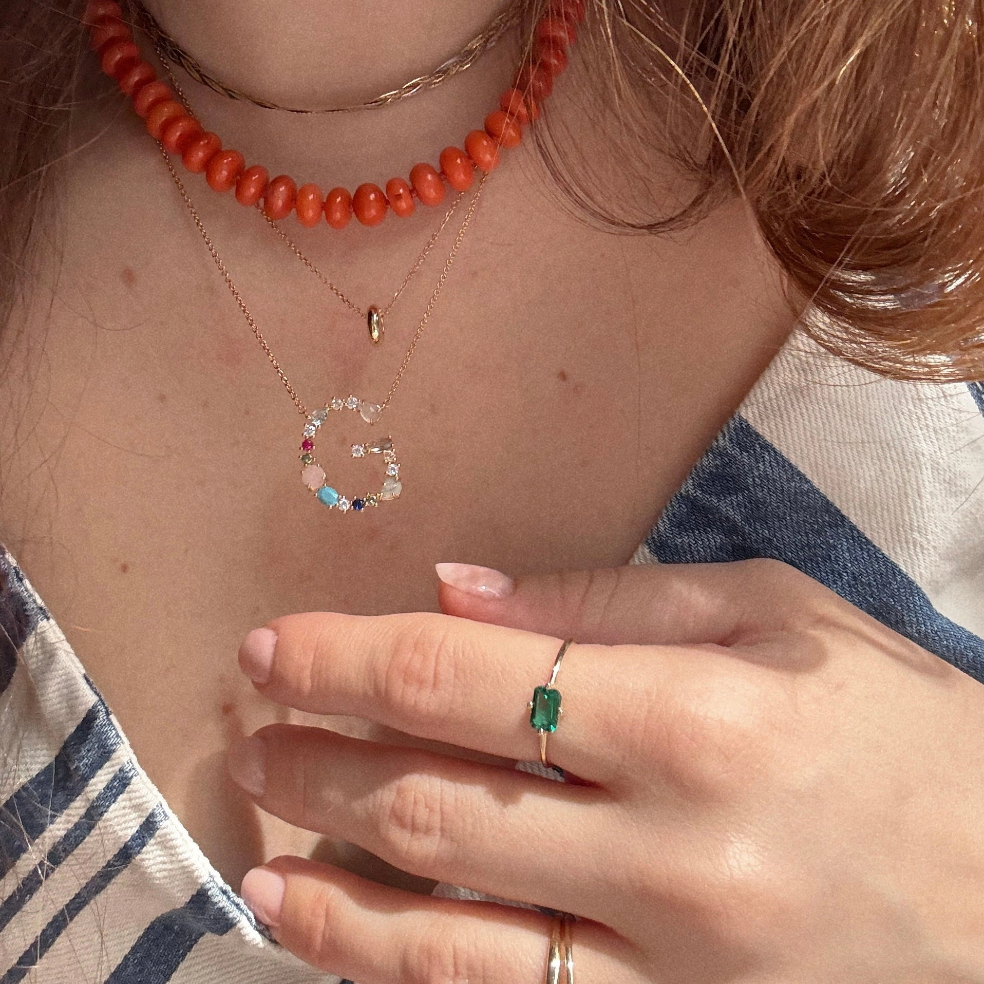 Colorful Monogram Pendant