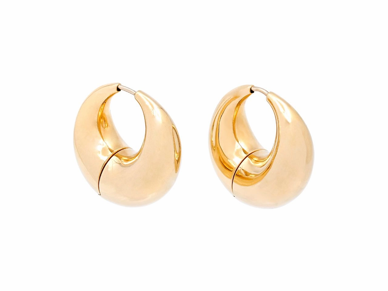 Crescent Hoop Earrings in 18K Gold, Medium, by Beladora