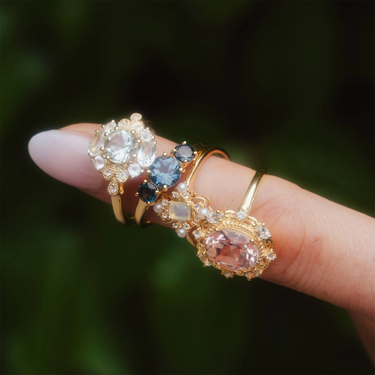 Crown Jewel Opal and Pearl Ring