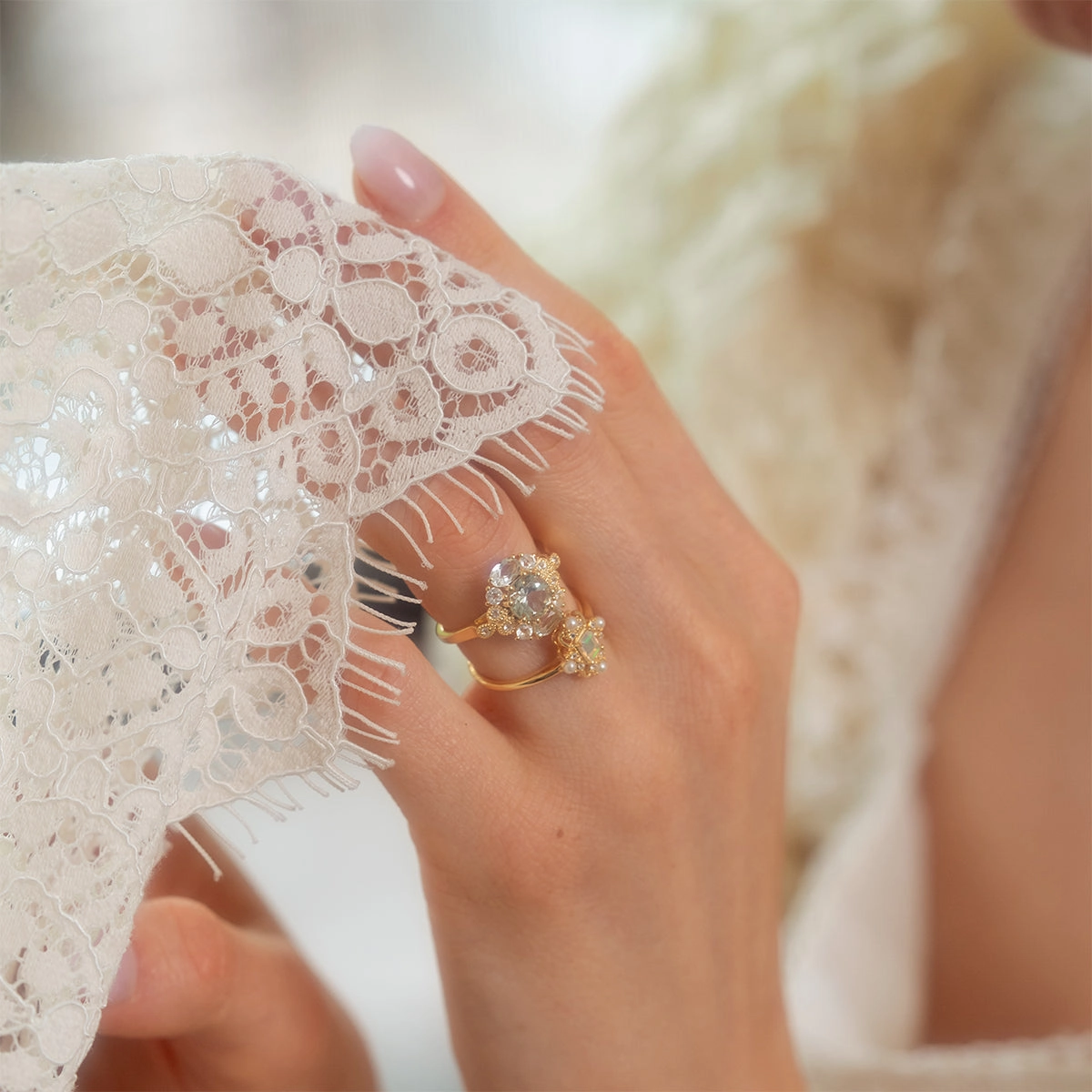 Crown Jewel Opal and Pearl Ring