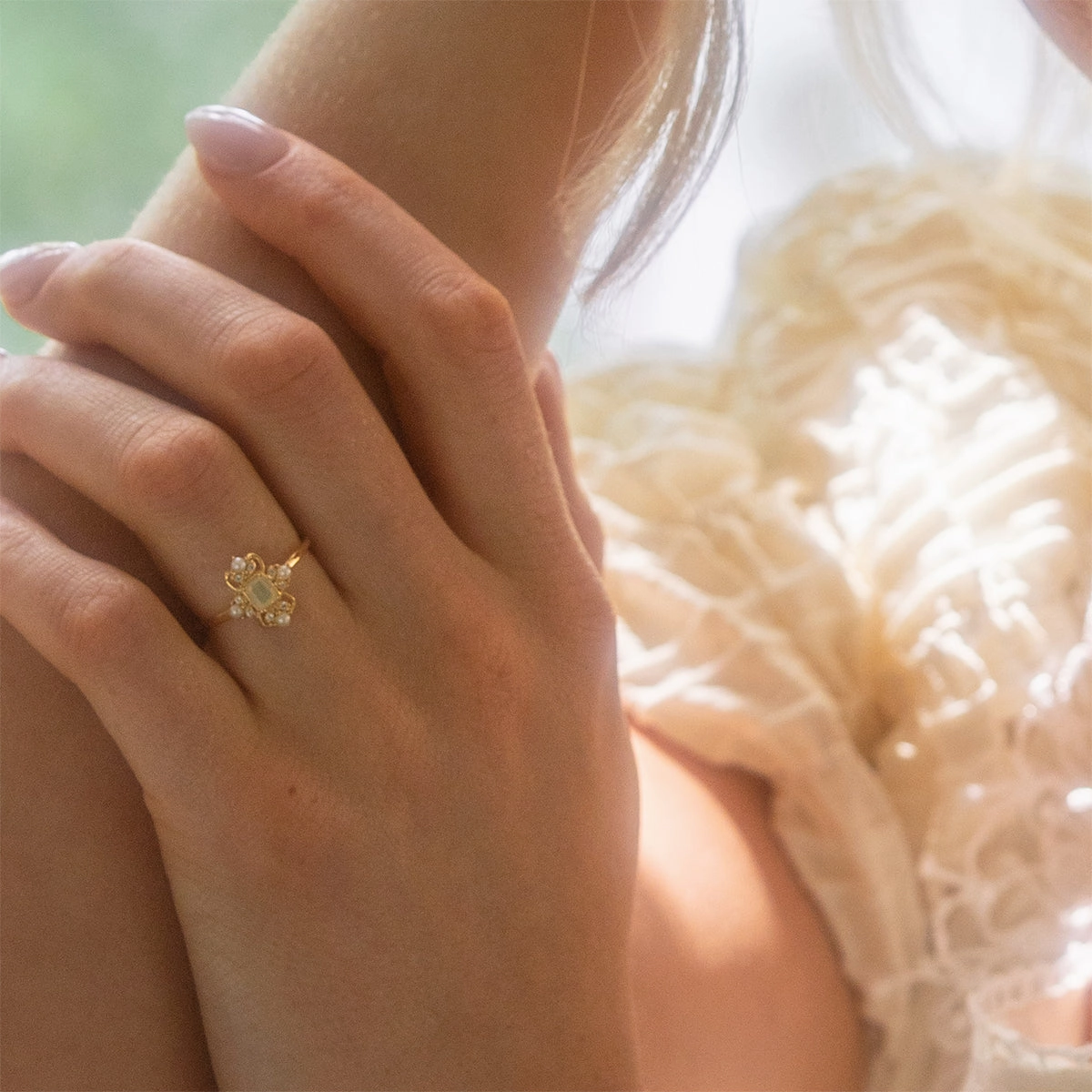 Crown Jewel Opal and Pearl Ring