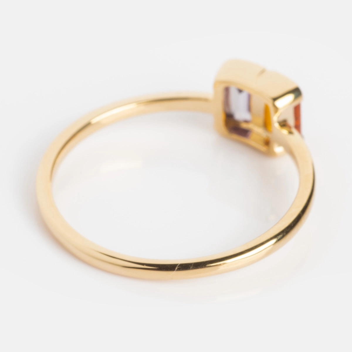Customizable Acrostic Baguette Gemstone Ring