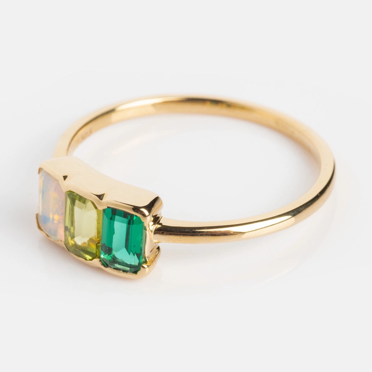 Customizable Acrostic Baguette Gemstone Ring