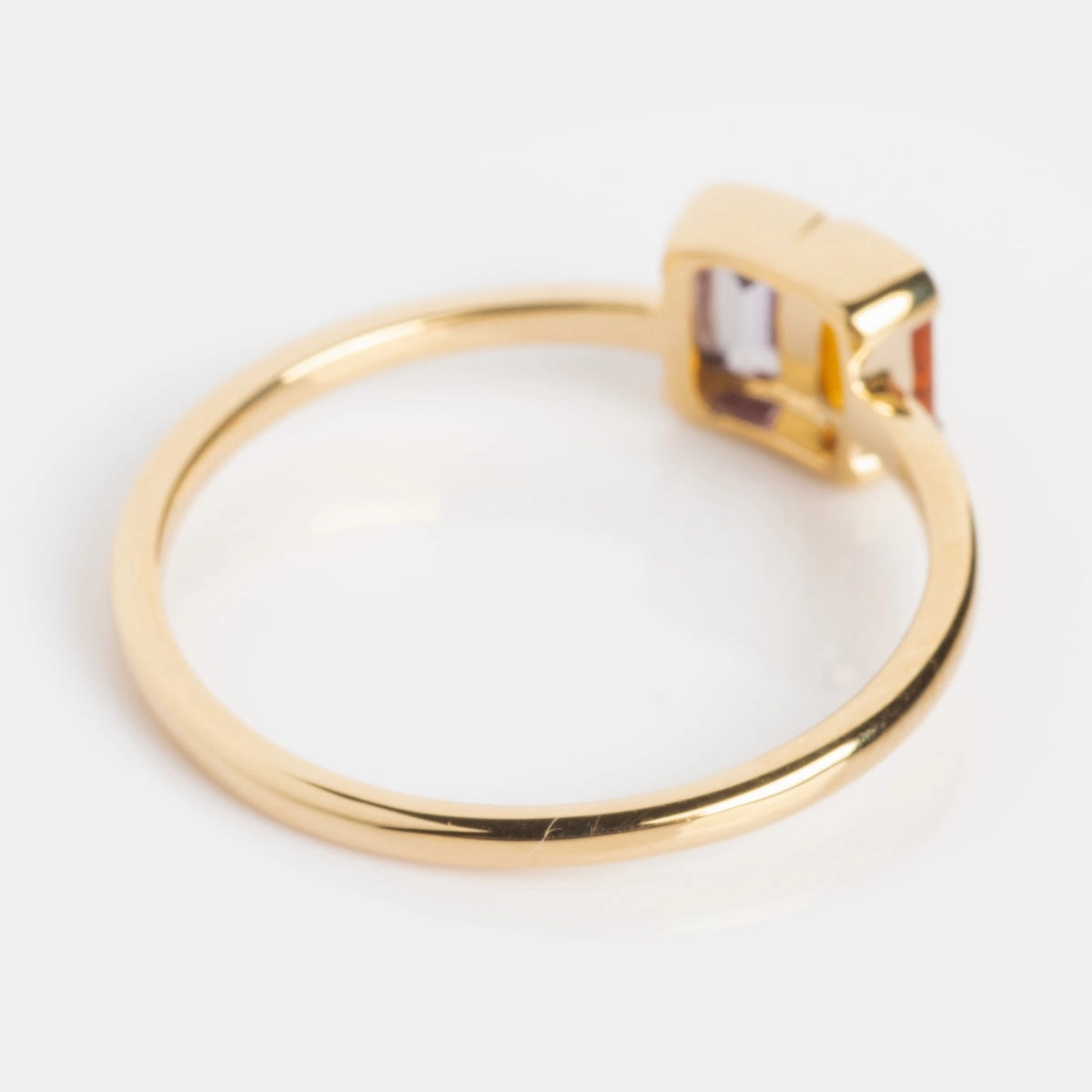 Customizable Acrostic Baguette Gemstone Ring