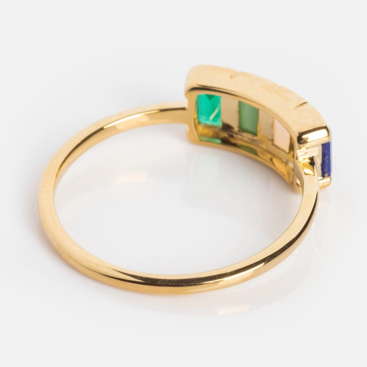 Customizable Acrostic Baguette Gemstone Ring