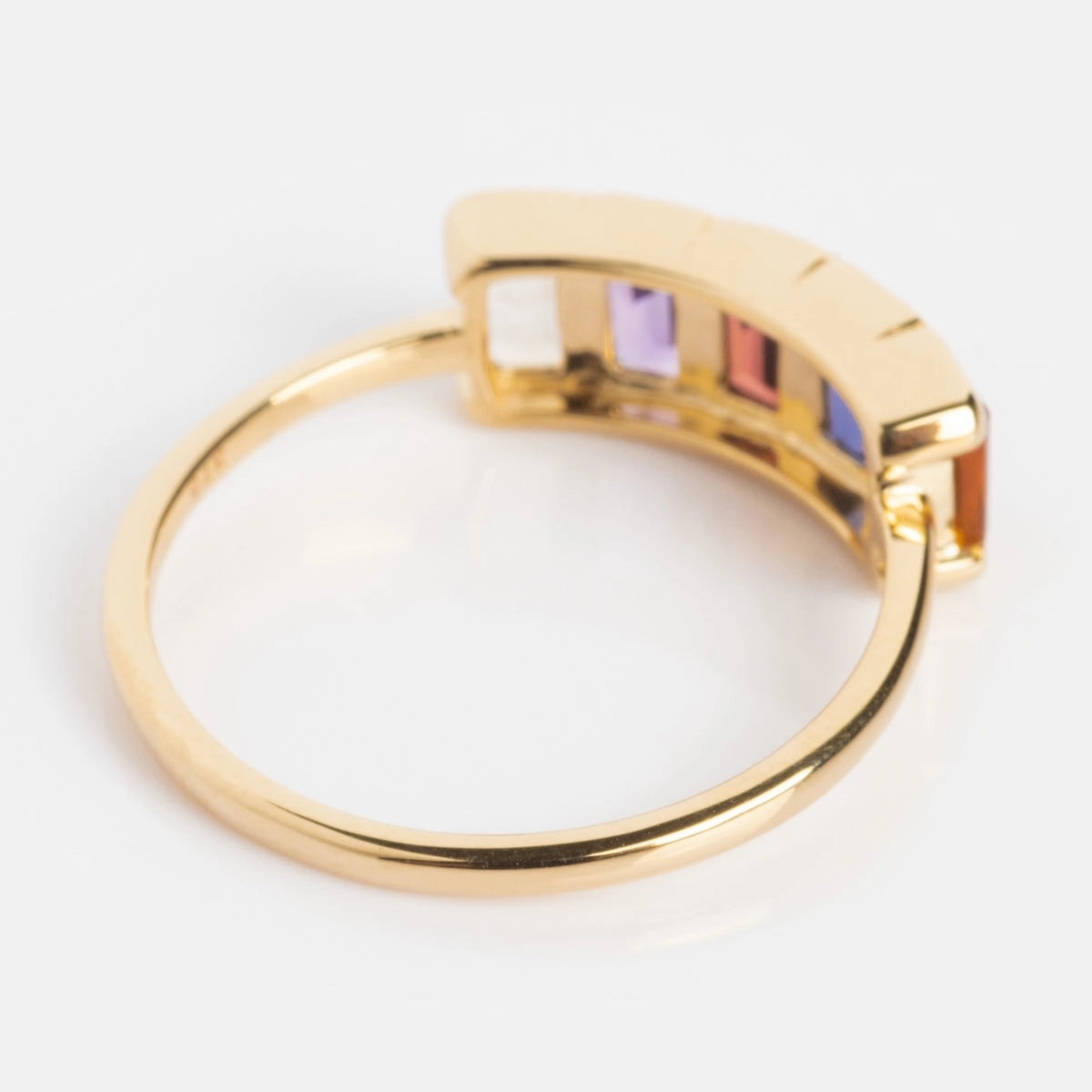 Customizable Acrostic Baguette Gemstone Ring