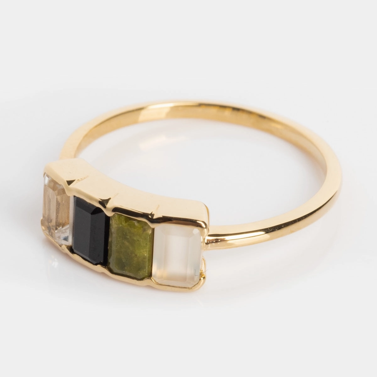 Customizable Acrostic Baguette Gemstone Ring