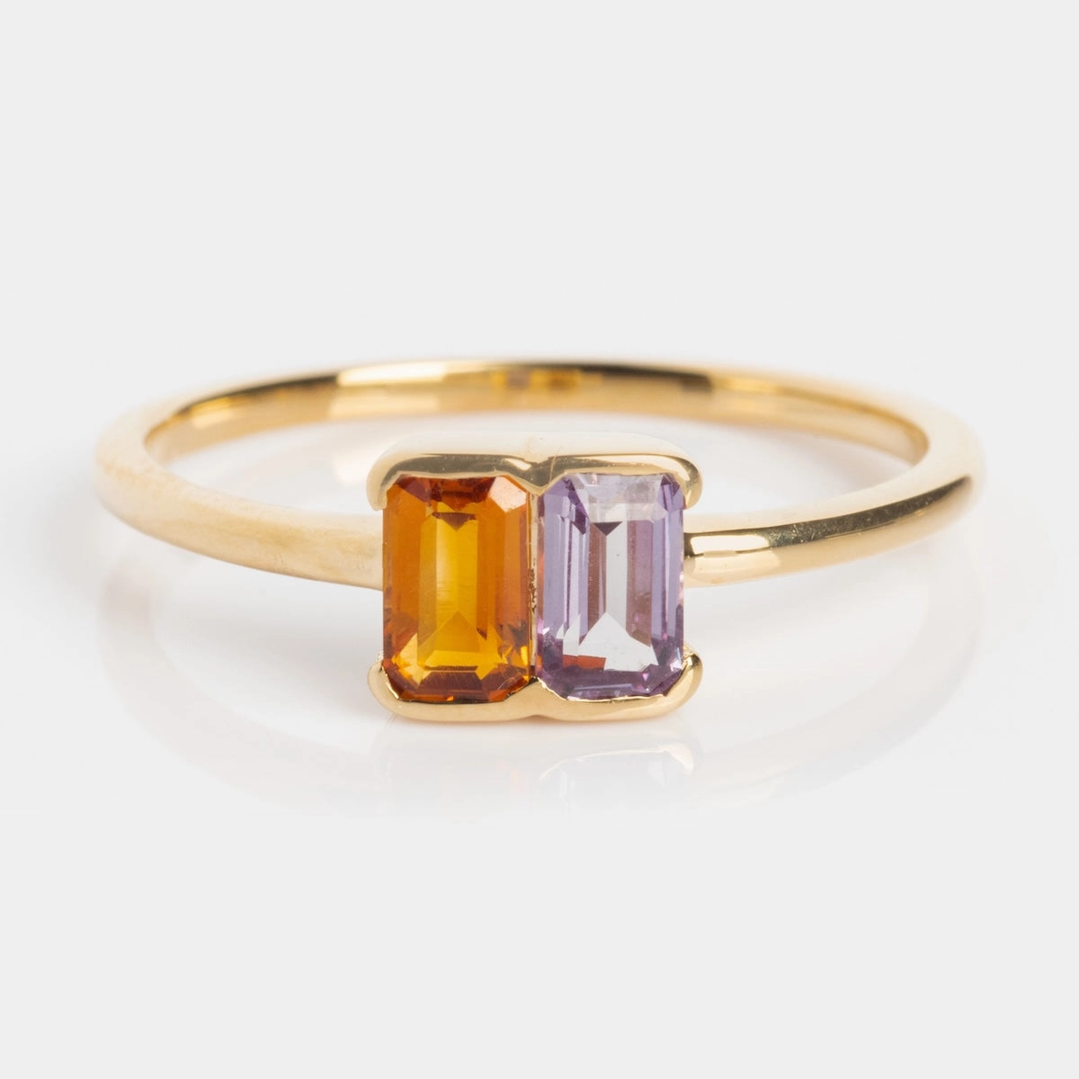 Customizable Acrostic Baguette Gemstone Ring