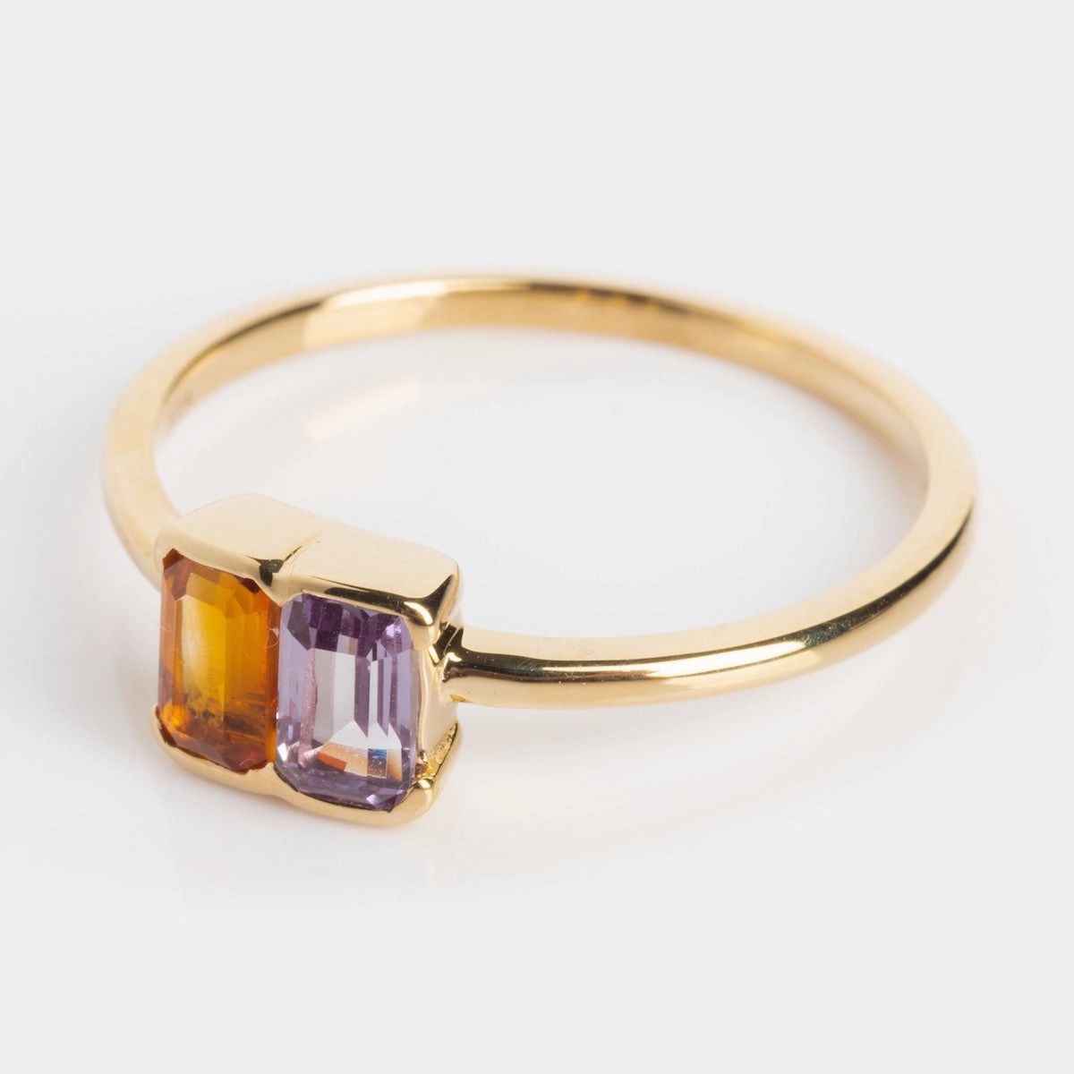 Customizable Acrostic Baguette Gemstone Ring