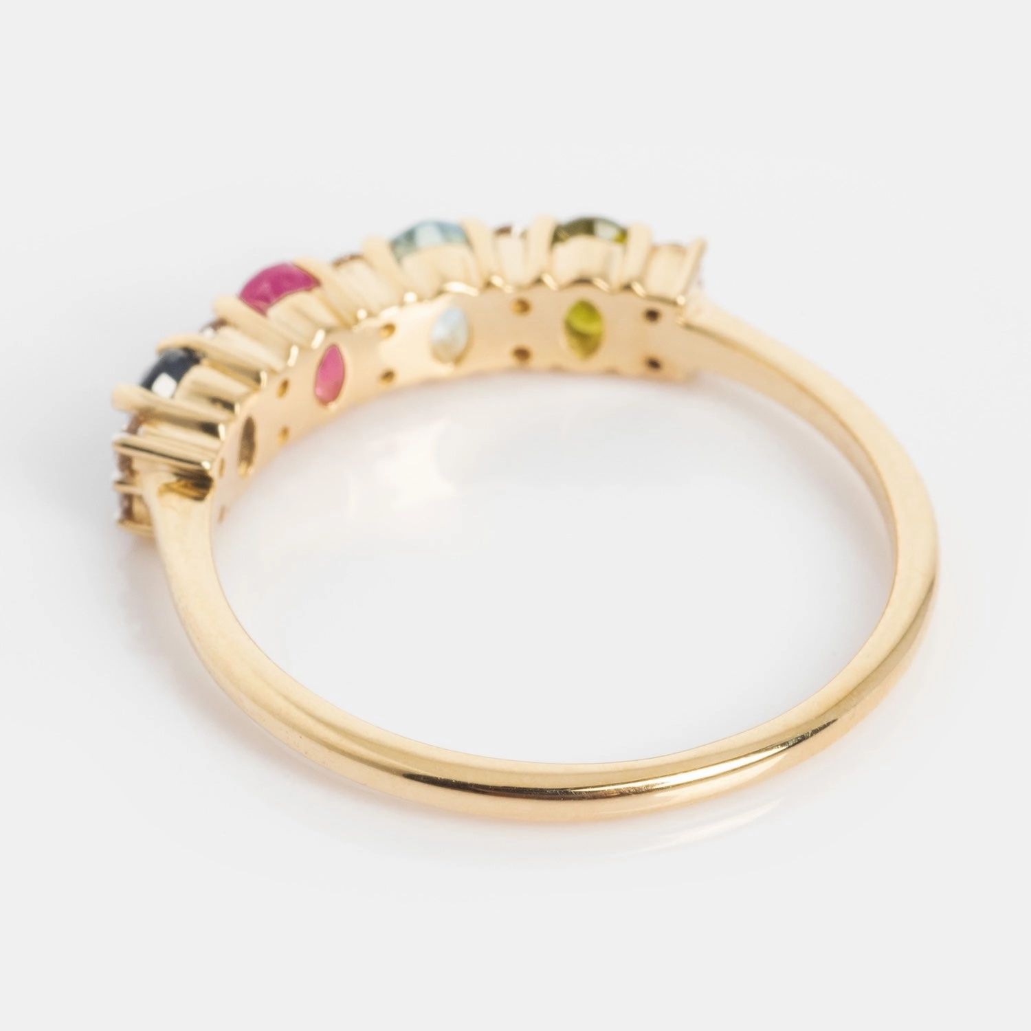 Customizable Acrostic Oval Gemstone Ring