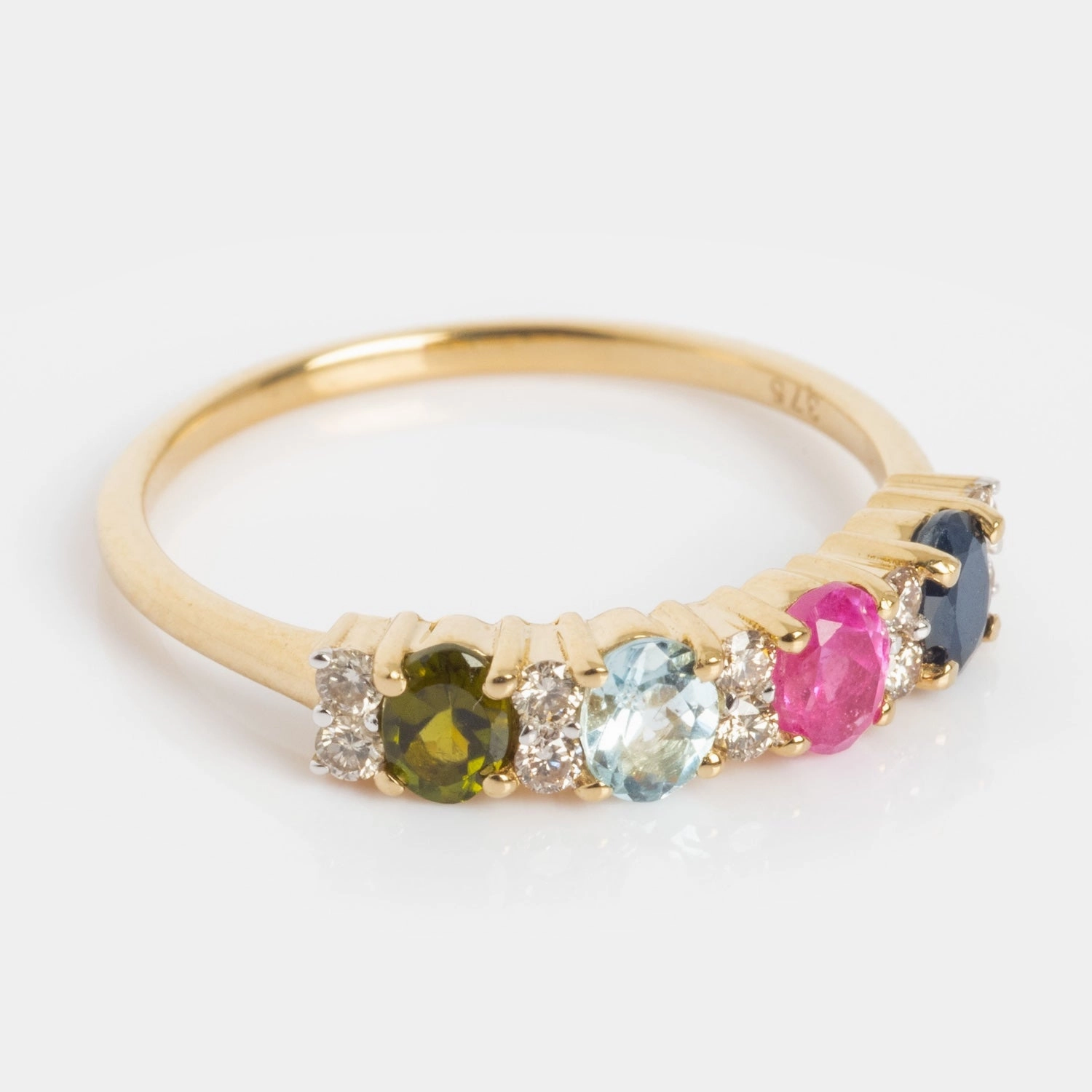 Customizable Acrostic Oval Gemstone Ring
